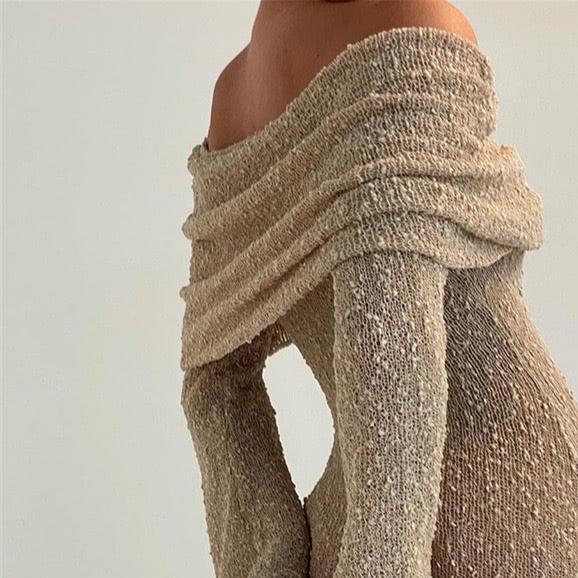 Matior™ | Amanda Structured Knit Off-Shoulder Dress