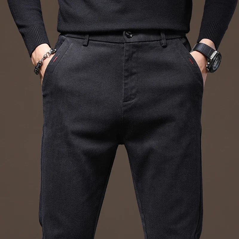Matior™ | Classic Cotton Stretch Slim Fit Trousers