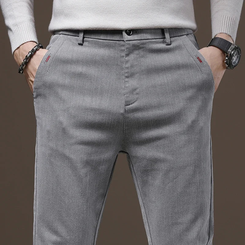 Matior™ | Classic Cotton Stretch Slim Fit Trousers